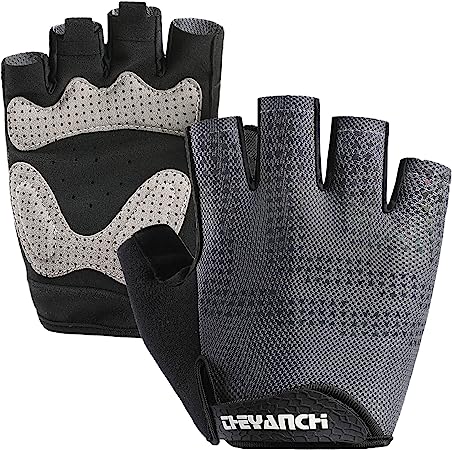 LJCUTE Fingerless Fishing Gloves for Men Women, Wear-Resistant & Breathable Gym Workout Gloves for Exercise, Fitness, Training, Kayaking, Sailing, Cycling, Bike
