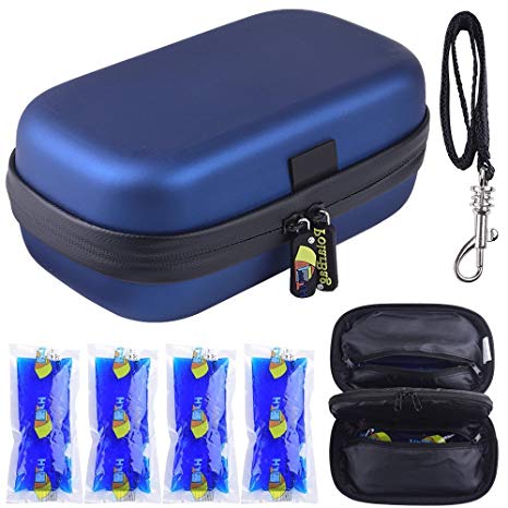 PAIYULE Medical Insulin Cooler Travel Case, Diabetic Organizer - Includes 4 Ice Pack.