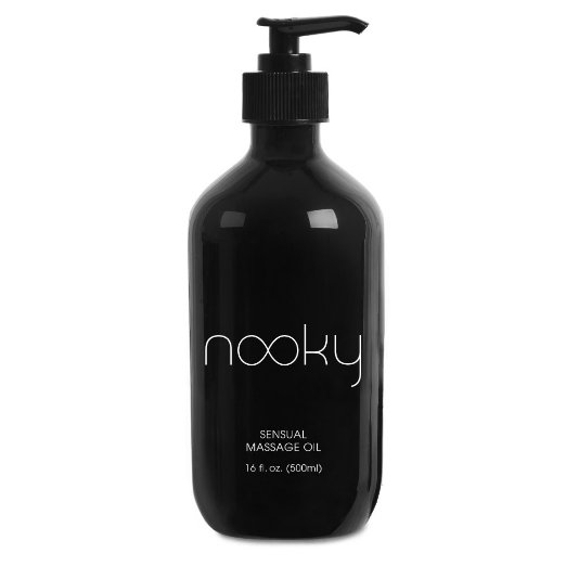 Nooky Massage Oil 16oz - with Essential and Sweet Almond Oils for Massaging