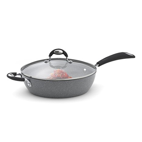 Bialetti Granito Nonstick Deep Saute Pan, 11-Inch, Gray