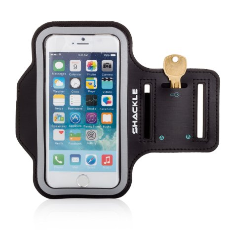 Armband for iPhone 6, Sports Armband, Water Resistant Sports Armband with Key Holder for iPhone 6/6s, Galaxy S6/S5 (Black)