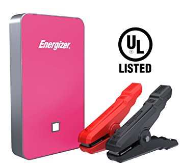 Energizer 7500mAh UL Listed Lithium Jump Starter   2.4A Power Bank USB charger Car Battery (PINK)