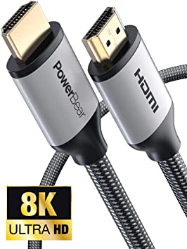 PowerBear 8K HDMI Cable 3 ft | Braided Nylon & Gold Connectors