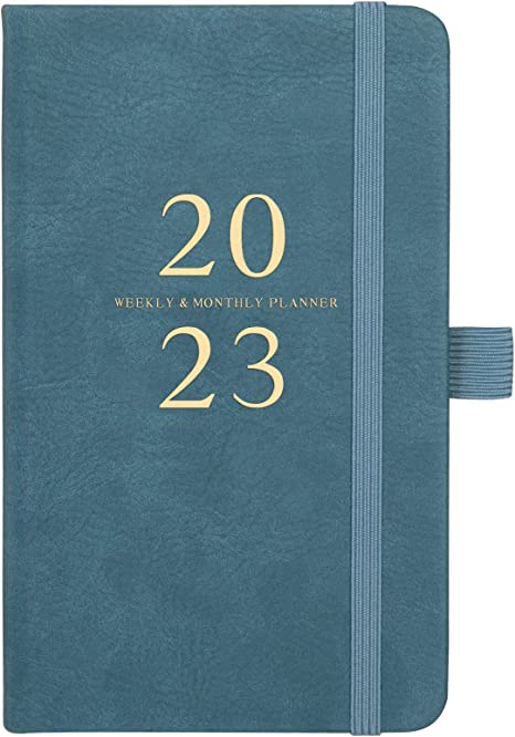 2023 Pocket Planner/Calendar - Pocket Planner 2023, 2023 Planner Weekly and Monthly, January 2023 - December 2023, 6.3'' × 3.8'', Elastic Bound, Bookmark, Inner Pocket, Agenda Planner with Pen Holder