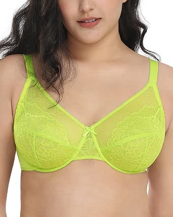 HSIA Minimizer Bras for Women Full Coverage Underwire Bras Plus Size Lifting Lace Bra for Heavy Breast