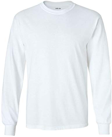 Joe's USA Men's Long Sleeve Heavyweight Cotton T-Shirts in Regular, Big & Tall