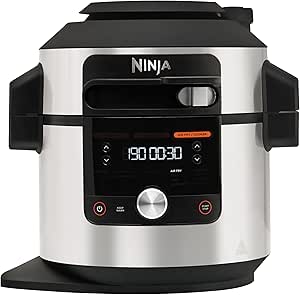 Ninja Foodi MAX Multicooker, Coperchio SmartLid, 12 Funzioni, Cottura Intelligente, 7.5L, Pentola a Pressione, Friggitrice ad Aria, Cottura a Vapore, Lenta, Acciaio Inox, OL650EU