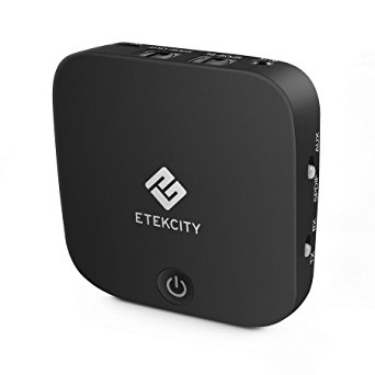 Etekcity 4.1 Bluetooth Receiver and Transmitter Adapter Digital Optical Correction and 3.5mm Wireless Audio Adapter for TV / Home Stereo System - aptX Low Latency (Black)