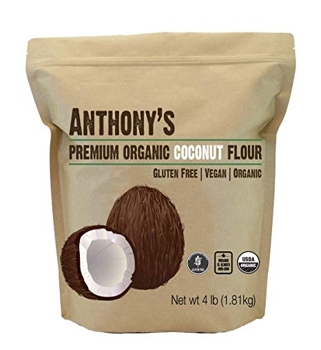 Organic Coconut Flour (4 lb) by Anthony's, Certified Gluten-Free, Non-GMO & Kosher