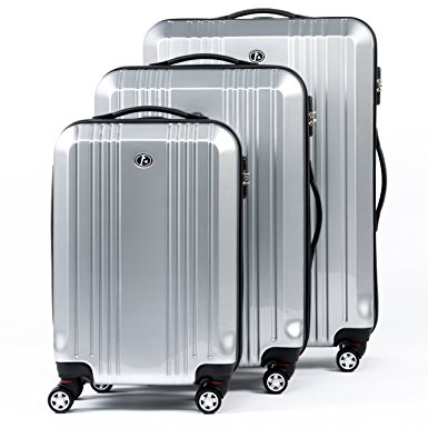 FERGÉ Trolley set - 3 suitcases hard-top cases CANNES - three pcs hard-shell luggage with 4 wheels (360) ABS & PC