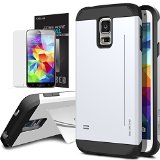 Galaxy S5 Case OBLIQ Skyline ProWhite  Screen Shield - Premium Slim Tough Thin Armor Fit Bumper Smooth Finish Dual Layered Heavy Duty Hard Protection Cover for Samsung Galaxy S5