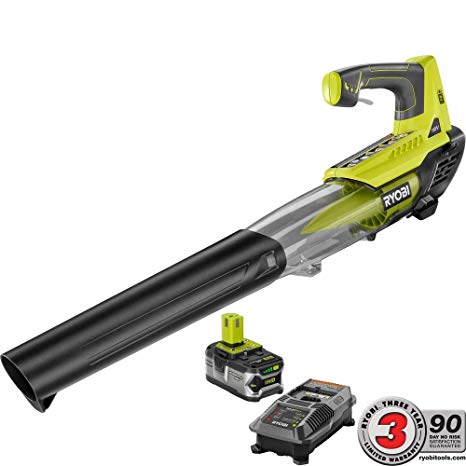 ONE  100 MPH 280 CFM Variable-Speed 18-Volt Lithium-Ion Cordless Jet Fan Leaf Blower - 4Ah Battery and Charger Included