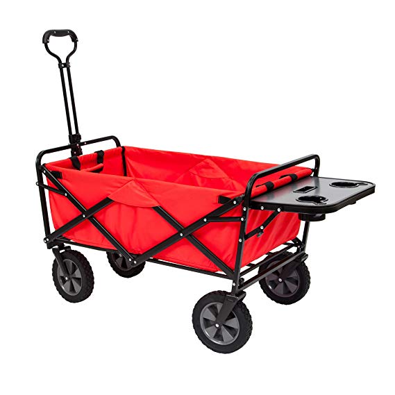 Mac Sports Folding Garden Utility Wagon w/Table, Red