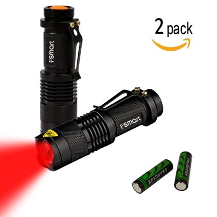 Pack Of 2, Fsmart SK68 Flashlight,Focus Zoomable 7w 300Lumens 3 Mode Tactical Torch Flashlight