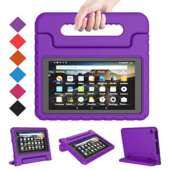 BMOUO Kids Case for Amazon All New Fire 7 2019 - Light Weight Shock Proof Convertible Handle Stand Kids Case for All New Fire 7 Tablet (9th Generation, 2019 Release), Purple