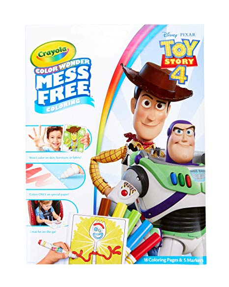 Crayola Color Wonder Toy Story 4 Coloring Book Pages & Markers, Mess Free Coloring, Gift for Kids