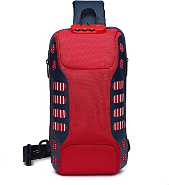 Anti Theft Sling Bag Shoulder Crossbody Backpack Waterproof Chest Bag with USB Charging Port Lightweight Casual Daypack