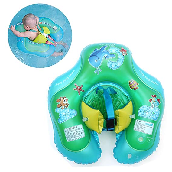 Inf-way Baby Swimming Float, Inflatable U-shape Underarm Baby Swim Ring, Kids Waist Float Ring Swimming Pool Toys