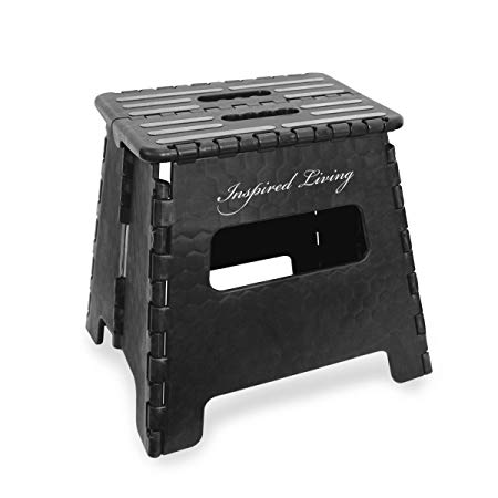 Inspired Living Step Heavy Duty folding-stools, 13" High, BLACK