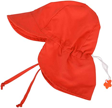 SimpliKids UPF 50  UV Ray Sun Protection Baby Hat w/Neck Flap & Drawstring