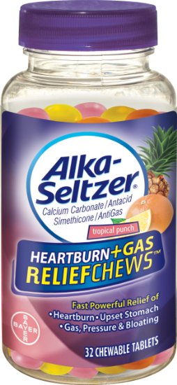 Alka-Seltzer Heartburn Plus Gas Relief Chews Tropical Punch 32 Count