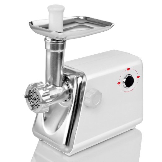 Electric Meat Grinder 1300 Watt Steel Industrial Heavy Duty Professional Commercial Home Food Mincer Slicer Mills Mixer with 3 Grinding Plates 1 Cutting Blade and Attachment Tool