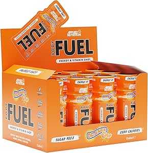 Applied Nutrition BodyFuel Energy Shot - Body Fuel Prime Energy Shot, Physical Performance with B-Vitamins, Taurine, Caffeine, Sugar Free, Zero Calories (Box 12 Units x 60ml) (Orange)