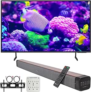 SAMSUNG DU7200 75 Inch Crystal 4K UHD Smart TV (2024) Bundle with Premium Deco Gear 60W 2.0 CH Soundbar   Deco Mount 37"-100" TV Wall Mount Bracket with Cleaning Kit   6-Outlet Surge Adapter