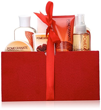 Pomegranate Bath Spa Gift Set in Red Velvet Rich Box