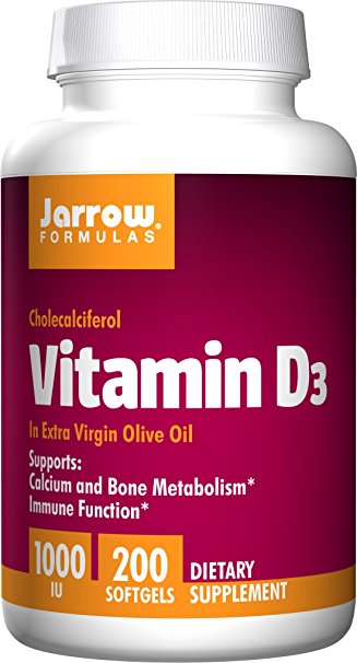 Jarrow Formulas Vitamin D3 1,000 IU Softgels, 200 ct