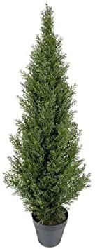 One UV Rated Outdoor Artificial 4 Foot Cedar Topiary Tree by Silk Tree Warehouse