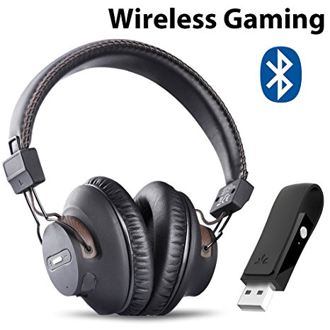 Avantree Bluetooth Headphones for PS4 Gaming & PC with Wireless USB Adapter Dongle, No Audio Delay, Plug & Play, 40hrs Play Time, for Nintendo Switch, Video Games, Laptop, Computer - DG59