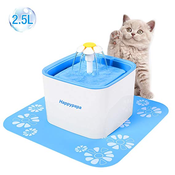 [NEWEST 2018 UPGRADED] Cat & Dog Fountain Healthy and Hygienic Pet Fountain Ultra Quiet Cat and Dog Flower Fountain Suit for Cats Dogs Birds and Small Animals