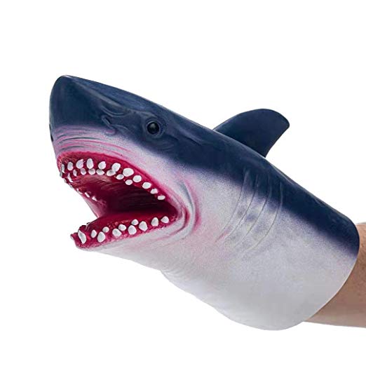 Yolococa Hand Puppet Toys,Soft Rubber Realistic Shark Head