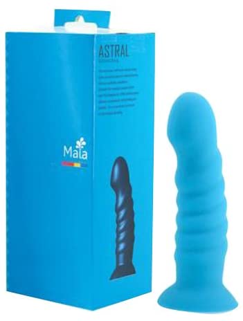 Maia Astral D3 Silicone Dong Ribbed Dildo, Neon Blue