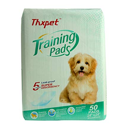 Thxpet Pet Training and Puppy Pads 24-inch by 24-inch Super Absorbent Leak Proof Produced by Our Own Factory