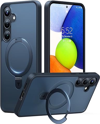 TORRAS Magnetic Ostand for Samsung Galaxy S24 Plus Case, [Military Grade Drop Tested][Compatible with MagSafe][Build in Kickstand] Shockproof Slim Protective for S24  Case 6.7", Translucent Black