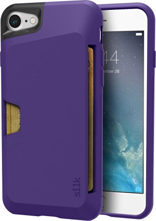 Silk iPhone 7 Wallet Case - Vault Slim Wallet for iPhone 7 [Protective Grip Card Case] - Purple Orchid