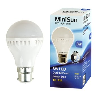 MiniSun B22 3 W "Dusk to Dawn" LED Bulb