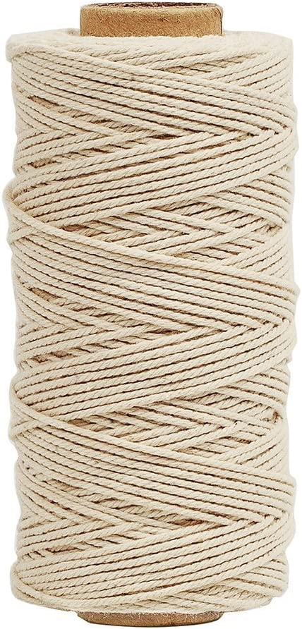 Shintop Bakers Twine, 328Feet Cotton String Food Safe Cooking String for Trussing and Tying Poultry Meat Making Sausage DIY Crafts and Decoration(White)