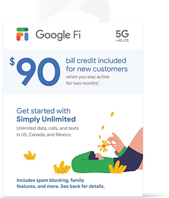 Google Fi Simply Unlimited SIM Card Kit