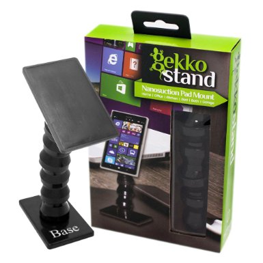 Nanosuction Pad Mount Smartphone Stand by Gekko Stand - TRULY Universal and Adjustable Phone Holder - NO adhesive required - PERFECT for iPhone 6 Plus 5S 5C 5 Samsung Galaxy S5 S5 Edge Note 4 3 & More