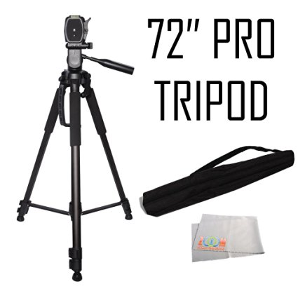 72-inch Tripod 3-way Panhead Tilt Motion with Built In Bubble Leveling For Canon Rebel EOS-M SL1 T1i T2i T3 T3i T4i T5 T5i T6i T6s XSI XS XTI EOS 60D EOS 70D 50D 40D 30D EOS EOS 6D EOS 7D EOS 5D Mark II 5D Mark III Digital SLR Cameras
