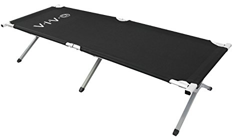 VIVO Cot, Black Fold up Bed, Folding, Portable for Camping, Military Style w/Bag (COT-V01B)