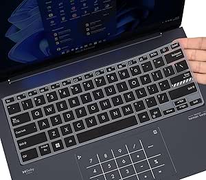 CaseBuy Keyboard Cover for 2023 ASUS ZenBook 14X OLED UX3404 UX3404VA Q410VA Q420 Q420VA, Zenbook 14 Flip OLED UP3404, Zenbook Pro 14 OLED UX6404 Laptop(NOT Fit 2024) -Black