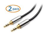 Cable Matters 2-Pack Gold Plated 35mm Stereo Audio Cable in Black 3 Feet