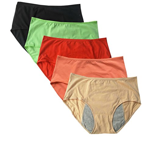 YOYI FASHION Women Organic Cotton Leakproof Menstrual Period Briefs Panties Multi Pack US Size XXS-XXL/9