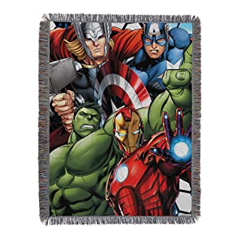 Marvel's Avengers, Best Team Woven Tapestry Throw Blanket, 48" x 60", Multi Color