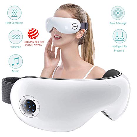 Digital Vibrating Eye Massager Warmful Child and Family Gift, CLORIS Upgrade Electric Eyes Massager with Heating Air Pressure Shiatsu Massager for Dry Eye Eyestrain Fatigue Relief