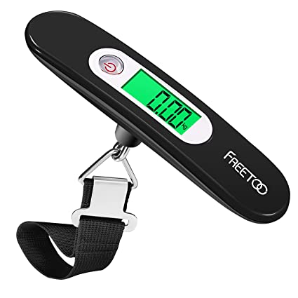 FREETOO Luggage Scale for Suitcase Weighing, Portable Digital Weight Scale for Travel with Tare Function 110 Lb/ 50Kg Capacity (Black)